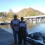 7th & 8th grade Anglers standing on the boat dock